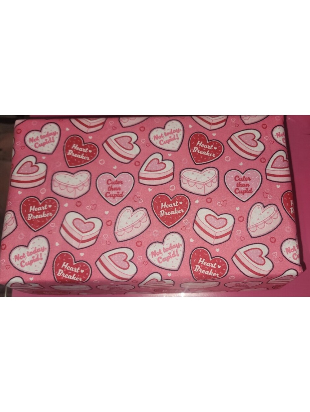 BETSEY JOHNSON RED & PINK CONVERSATION HEARTS - FLAT SHEET ONLY - 1 PIECE -QUEEN